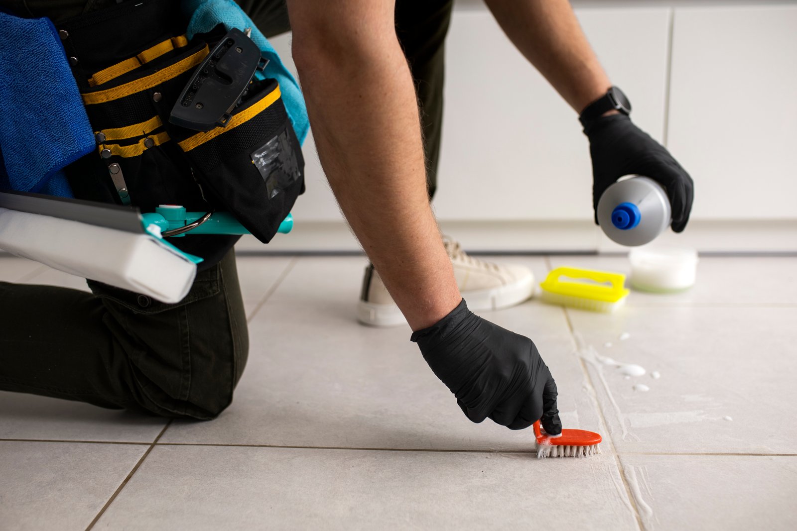 Unterhalts- und Grundreinigung mit professioneller Bodenmaschine
